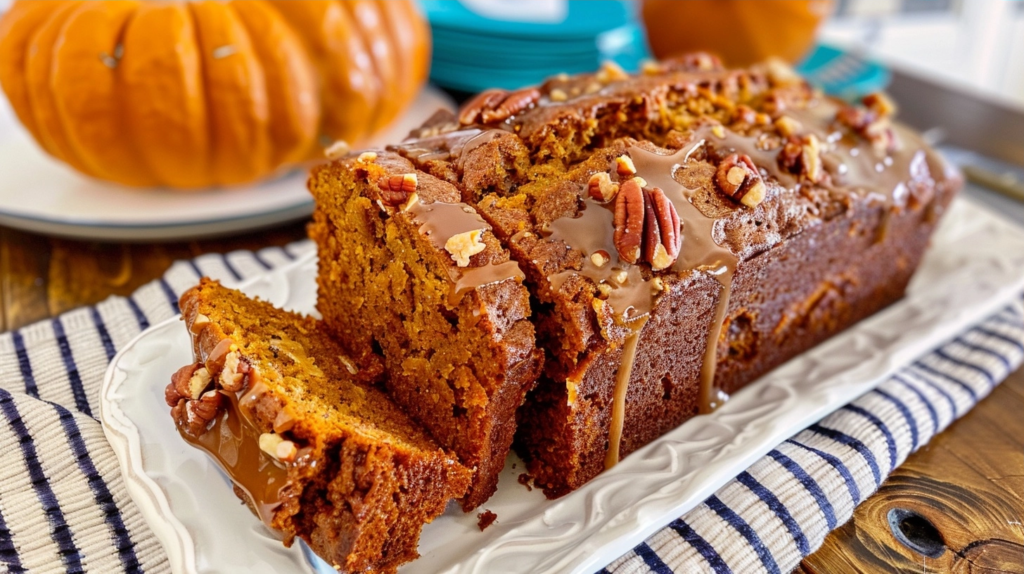 Pumpkin Bread with Brown Sugar Pecan Topping