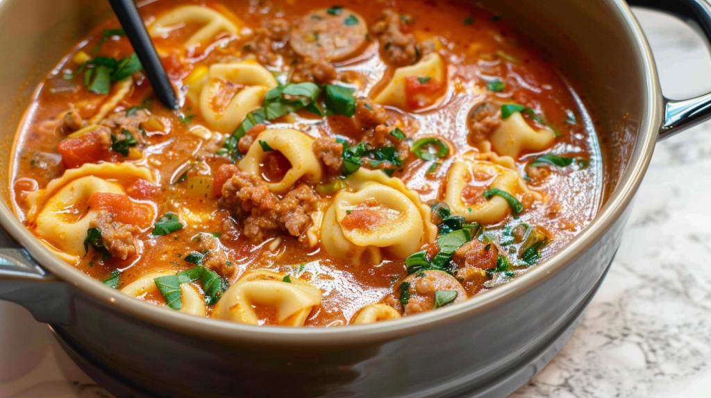 Crockpot Tortellini Soup with Sausage for Cozy Dinners