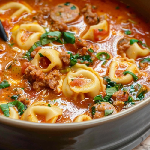 Crockpot Tortellini Soup with Sausage for Cozy Dinners