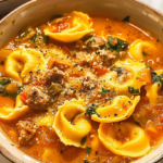Autumn Tortellini Soup with Sausage