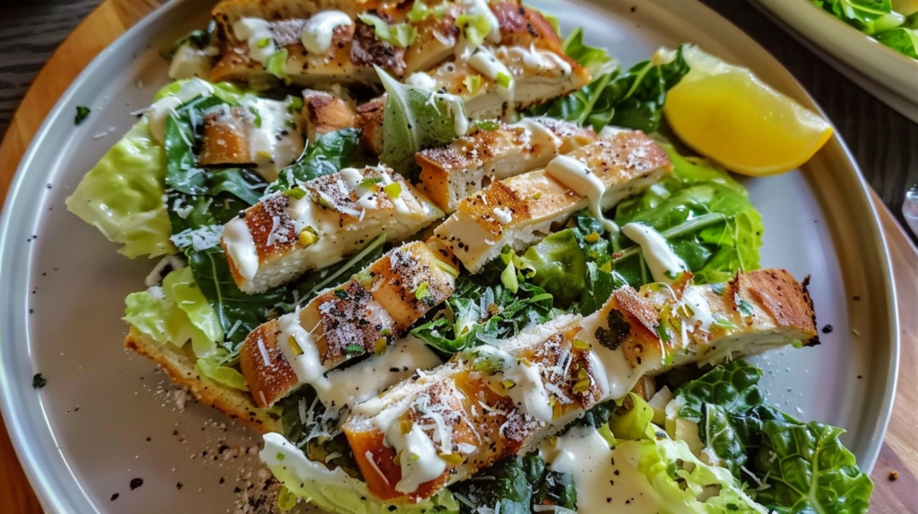 Garlic Bread Chicken Caesar Salad Recipe