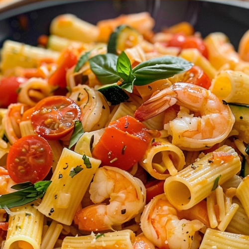 Tomato Zucchini Shrimp Pasta for Easy Dinners