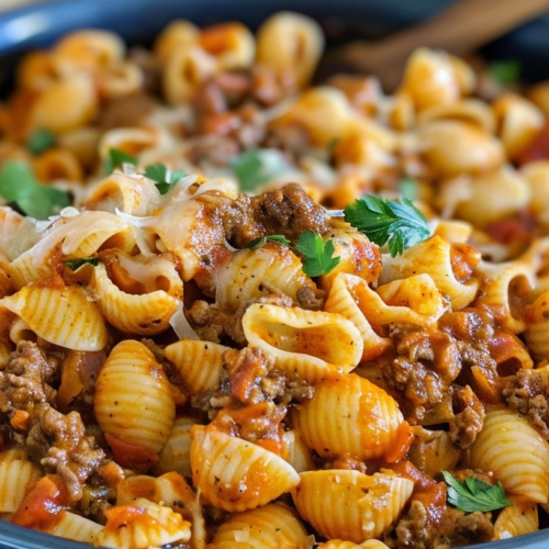 One Pot Beef and Shells Recipe