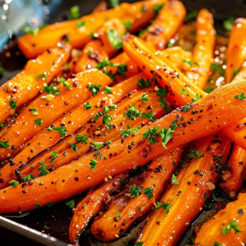 Honey Garlic Butter Roasted Carrots