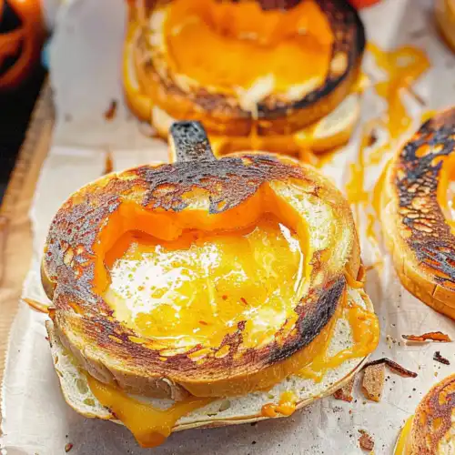 Halloween Pumpkin-Shaped Grilled Cheese