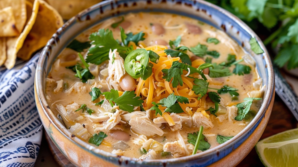 Slow Cooker Creamy White Chicken Chili
