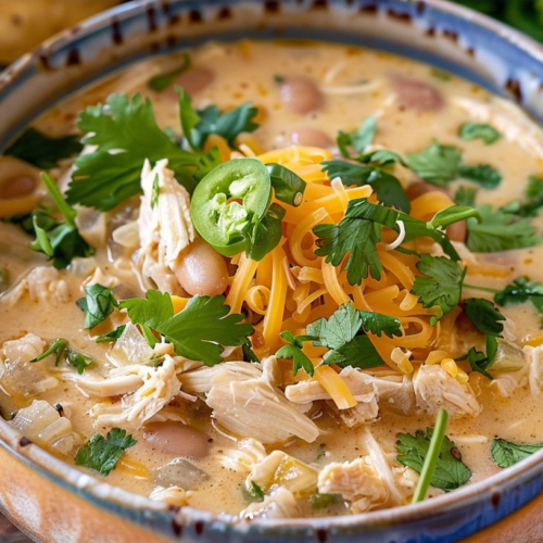 Slow Cooker Creamy White Chicken Chili